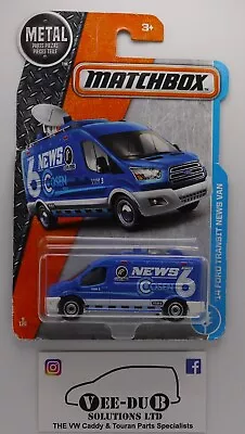 Matchbox '14 Ford Transit News Van Blue USA Long Card DVK28 2017 • £4.99