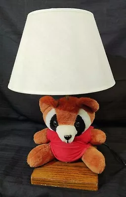 Vtg Stuffed Plush Animal Lamp Child Nursery W/ Shade RARE Raccoon Bear WORKS A+! • $59.99