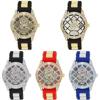 48mm Montres Carlo Luxury Fashion Silicone Band Clubbing Hip Hop Men's Watch • $19.80