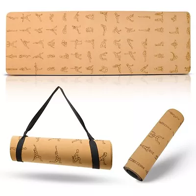 100% Eco-Friendly Cork Yoga Mat With Natural Rubber Backing • $36.99