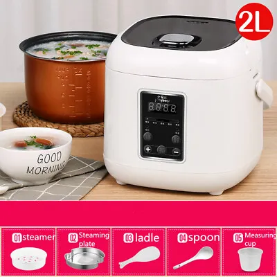 2L Rice Cooker Smart Mini Rice Cooker Soup Porridge Cooking Non-stick & Steamer • $56.05