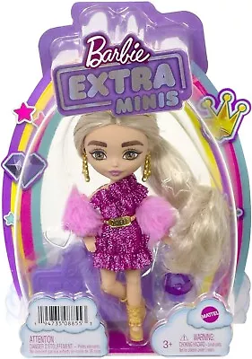 Barbie Extra Minis Doll 5.5 In Gold Crown Doll Stand Included NEW IN DAMAGED PKG • $8.93