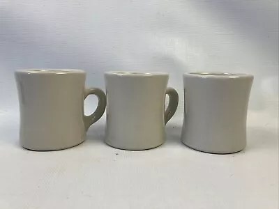 3 Vintage Victor Cafe Diner Restaurant Ware Coffee Cup Mugs Off-White Stamped • $23.74