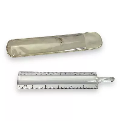 Portable Magnifying Ruler Scale Reading Cheater 6  Clear With Case Hong Kong • $6.95