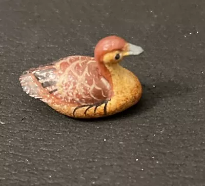 Miniature Duck Bird Figurine Vintage Hand Made Painted 4 Dollhouse • $4.99