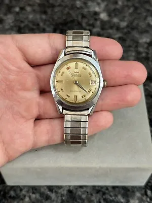 Vintage WALTHAM 17 Jewels Shockresistant Mens Mechanical Date Watch - Repair !!! • $55