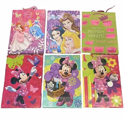 Lot Of 12 Disney Princess Minnie Mouse Birthday All Occasion Gift Bags 6 Designs • $22.99