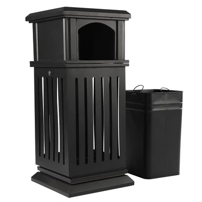 $227.05 • Buy Outdoor Large Garbage Waste Recycle Bin Commercial Trash Can Restaurant Black US