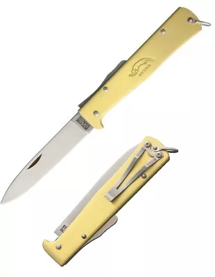 OTTER-Messer Mercator Clip Folding Knife 3.5  Stainless Steel Blade Brass Handle • $69.89