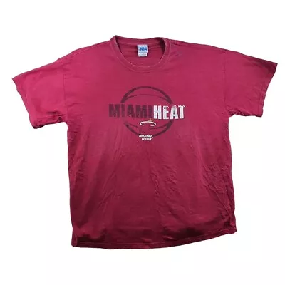 NBA T Shirt Mens Extra Large XL Red Miami Heat American Vintage Short Sleeve  • £8.99