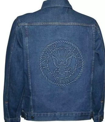 Navy Emblem Denim Jackets Embossed U.s. Navy Emblem Logo • $144.95