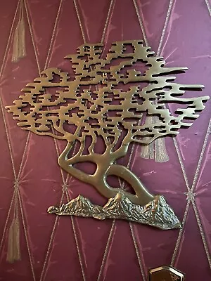 Solid Brass Bonsai Tree Of Life Wall Hanging • $40