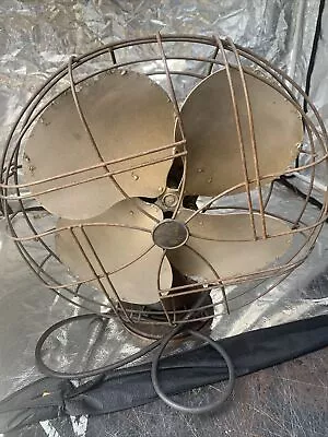 Vintage  Emerson 77648-AS Oscillating Table Fan 3 Speed 16  Works  . • $29.99