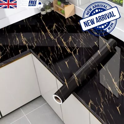 Self Adhesive Kitchen Worktop Covering Vinyl Wrap Cupboard Door Marble Stickers • £10.99