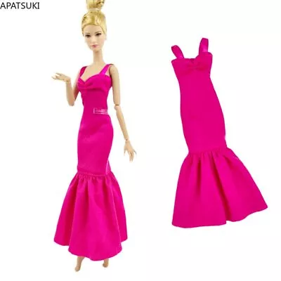 Hot Pink Fashion Dress For 11.5  Doll Outfits Mermaid Fishtail Party Gown 1/6 • $3.94