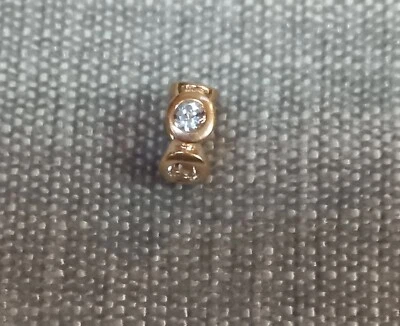 $320 • Buy PANDORA LIGHTS 14k 585 Yellow Gold Blue AQUAMARINE Charm #75295AQ