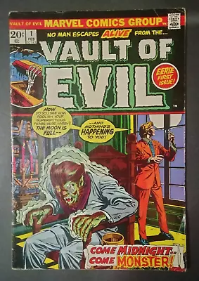 Vintage 1972 Marvel Comic Book VAULT OF EVIL #1 Fair To -VG - Pre-owned • $4.99