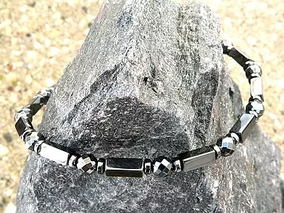 Men’s Women’s Black Magnetic Hematite Anklet Necklace Bracelet Therapy 1 Row • $46.99