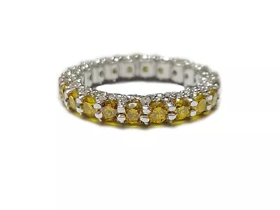 Natural Diamond Eternity Wedding Band Yellow Canary Diamond Engagement Ring • £526.39