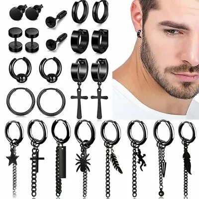 1pc Cross Punk Earrings Stainless Steel Ear Stud Men Gothic Party Jewelry Gift • $1.81