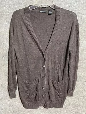 Moda International Cardigan Sweater Womens S Silk Cashmere V Neck Brown • $17.49