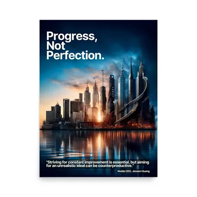 Progress Not Perfection - Tech CEO Motivational Poster • $24