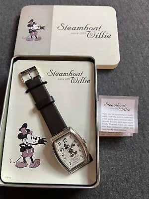 Disney Steamboat Willie Watch In Collectable Tin NIB Estate Retired • $35