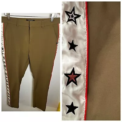 Scotch & Soda Maison Scotch Pants Women's Medium Far Far Away Satin Stripe Stars • $36.97