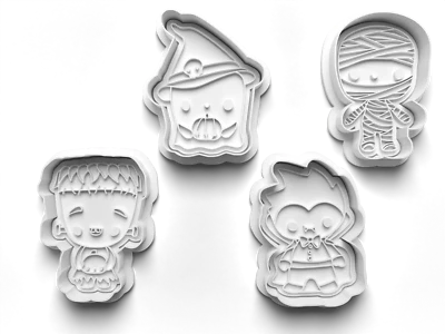$4.99 • Buy Cartoon Monster Kids Cookie Cutters - Gingerbread And Embosser Fondant Cutout