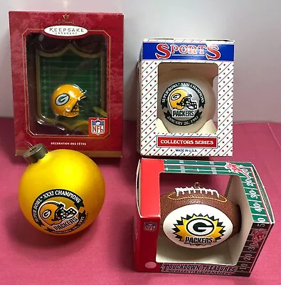 4 Green Bay Packers Christmas Ornament Lot Hallmark Football • $23.80