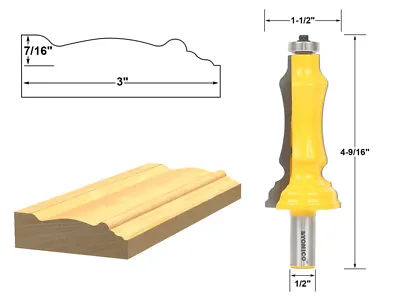 3  Door & Window Door & Window Casing Router Bit - 1/2  Shank - Yonico 16124 • $33.95