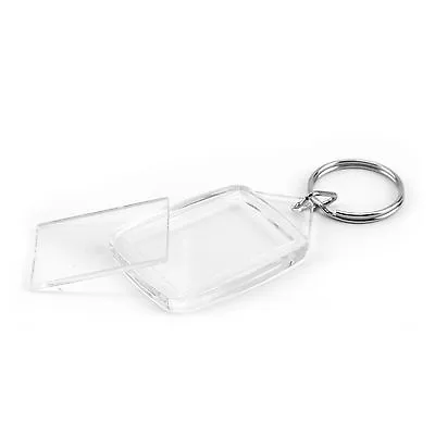 Premium Clear Acrylic Blank Keyrings Key Fobes 45 X 35mm Passport Photo • £2.50