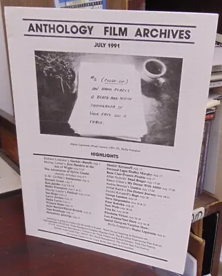 ANTHOLOGY FILM ARCHIVES - Program/Calendar For July '91 / VG • $15
