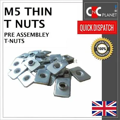 M5 Thin Sliding Tee T Nut 2020 T-Slot V-Slot Aluminium Extrusion Profile CNC 3D  • £3.49