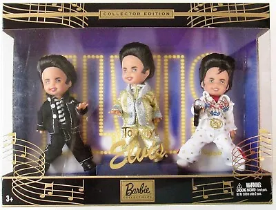 Elvis Presley NEW Tommy Barbie 3 Doll Set Jailhouse Rock Aloha Hawaii Gold Lame • $51.27