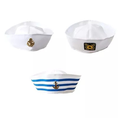 Vintage White Captain Sailor Hat Hat Fancy Cosplay Hat For Gatherings • $9.56