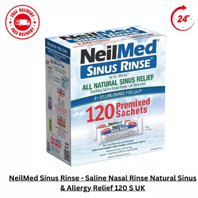 NeilMed Sinus Rinse - Saline Nasal Rinse Natural Sinus & Allergy Relief 120 S UK • £18.92