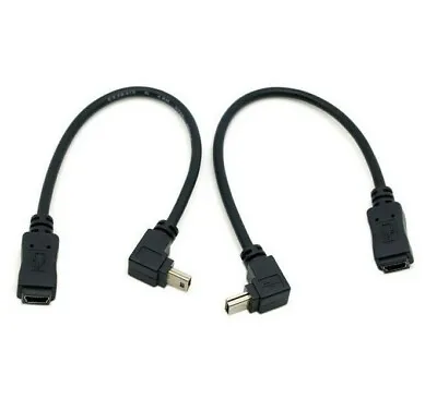 90° Angled Mini USB 5Pin Male To Mini USB Female Extension Connector Cable • £4.95