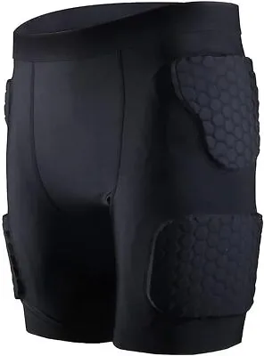 TUOY Men's Padded Compression Short Football Paintball Girdle Hip Thigh Protecto • $30.99