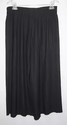 Marla Wynne Black Pleated Gaucho Wide Leg Crop Pants Womans Sz L • $21.24