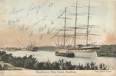 MANCHESTER SHIP CANAL EASTHAM - OLD WIRRAL CHESHIRE POSTCARD (ref 7315/23/X) • £8.99