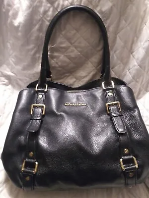 Michael Kors Black And Gold LARGE Pebbled Leather Handbag • $35.90