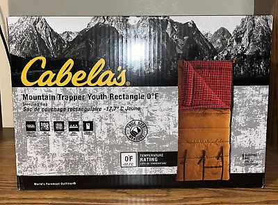 $129 • Buy Cabela's Mountain Trapper 0° Oversized Youth Sleeping Bag Brand New Never Opened