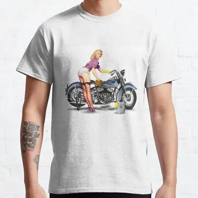 Biker Motorcycle Motorbike Mens Birthday Grandad Cafe Racer T Shirt 2 • £4.99