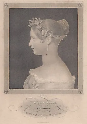 Victoria Queen Of Great Britain Rare Steel Engraving Portrait Circa 1837-1850 • $29.99