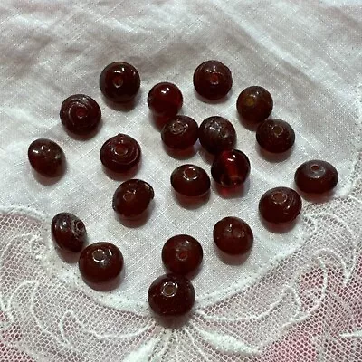 Vintage Loose Small Red Glass Beads CRf-48C • $5