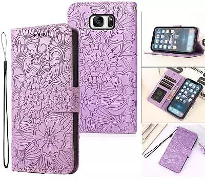 Galaxy S7 Edge Embossed Pu Leather Wallet Case Floral • $7.50