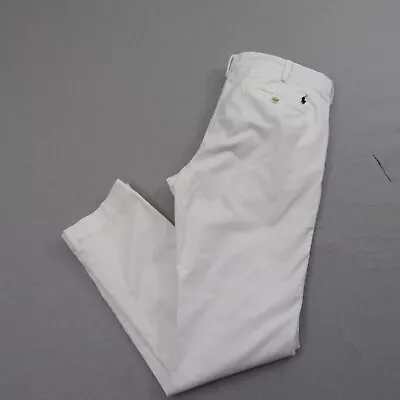 Polo Ralph Lauren Mens Chino Pants Size 36 X 34 White Stretch Slim Flat Front • $25.90