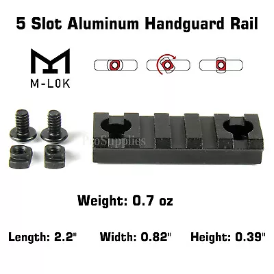 M-Lok Aluminum Rail Sections 5 Slot Picatinny Weaver For MLOK • $8.99