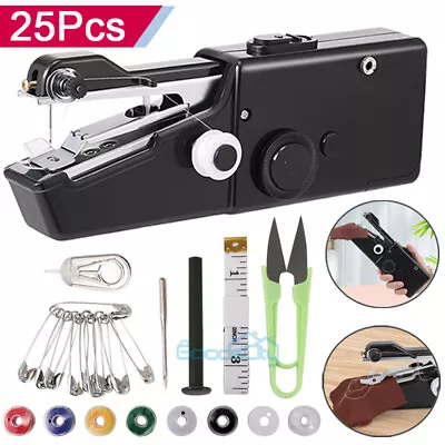 25Pcs Mini DIY Portable Smart Electric Tailor Stitch Hand-held Sewing Machine US • $8.65